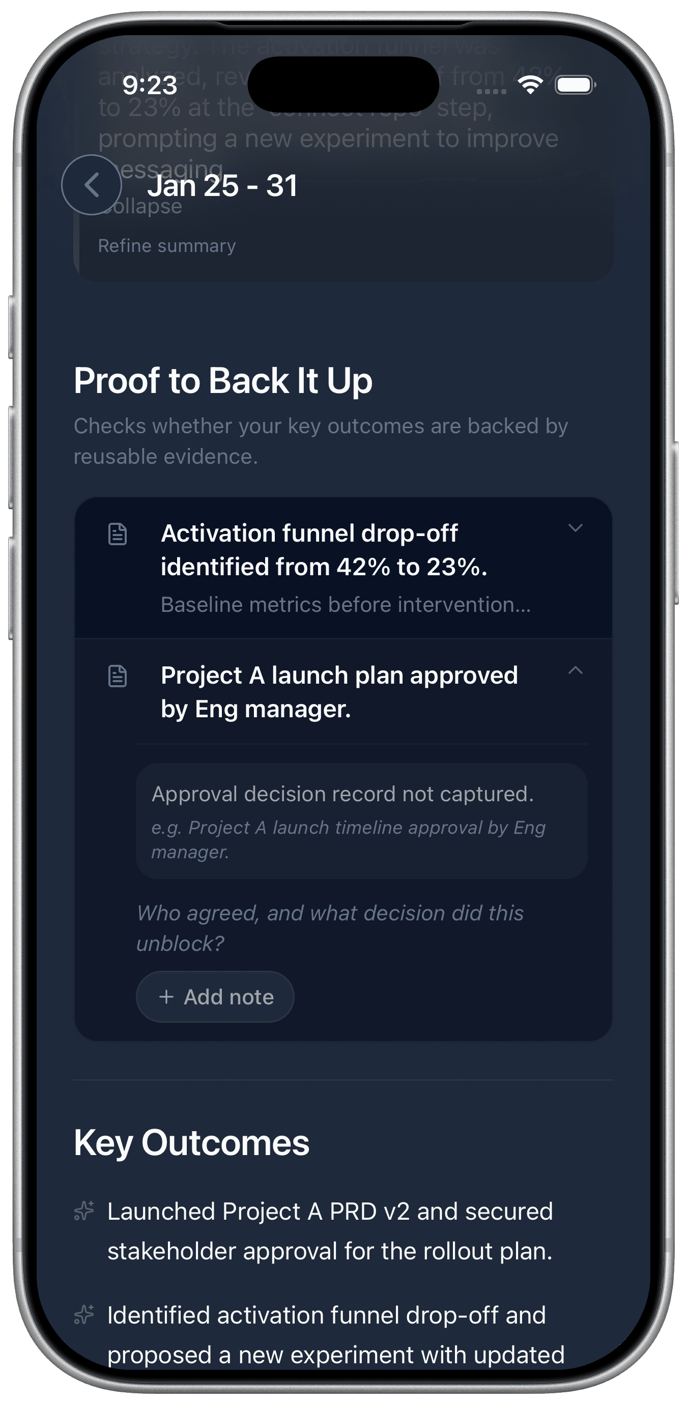 Evidence-backed proof validation