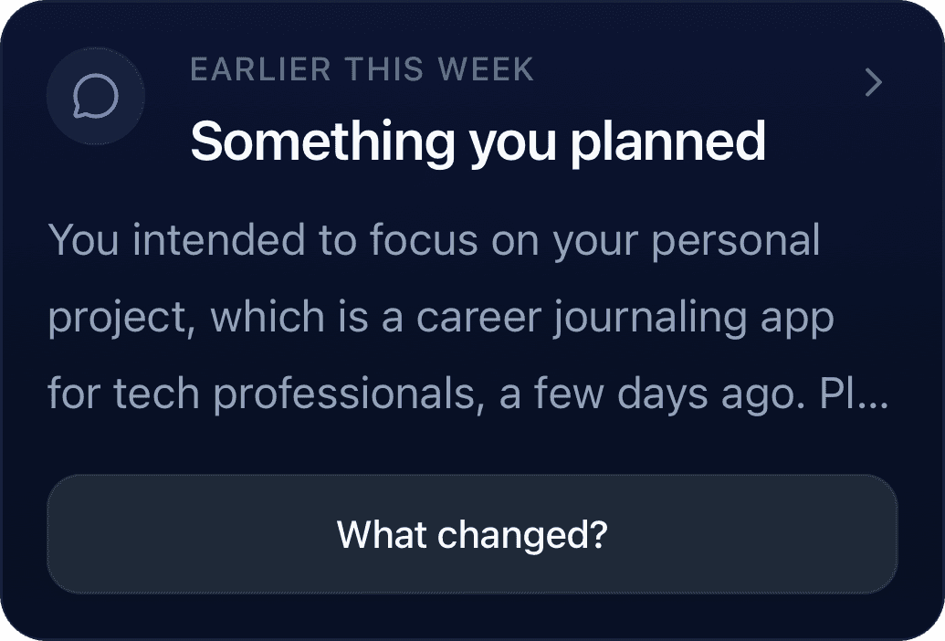 Smart contextual prompt asking what changed